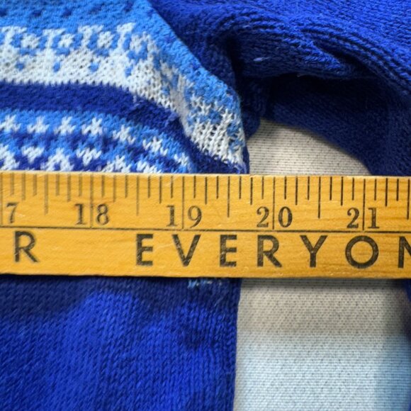 Christopher & Banks Women Cardigan Sweater Medium Blue Snowman Holiday Button Up - Picture 7 of 10